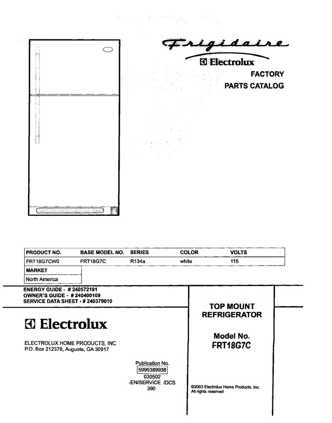 Diagram for FRT18G7CW0
