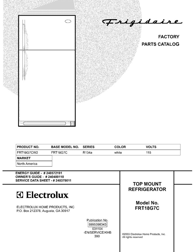 Diagram for FRT18G7CW2
