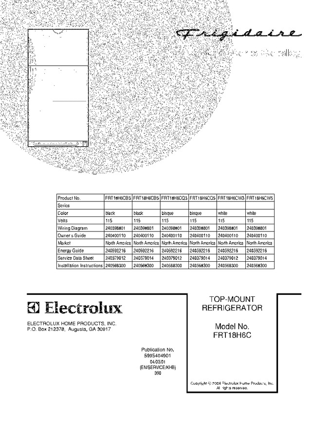 Diagram for FRT18H6CW3
