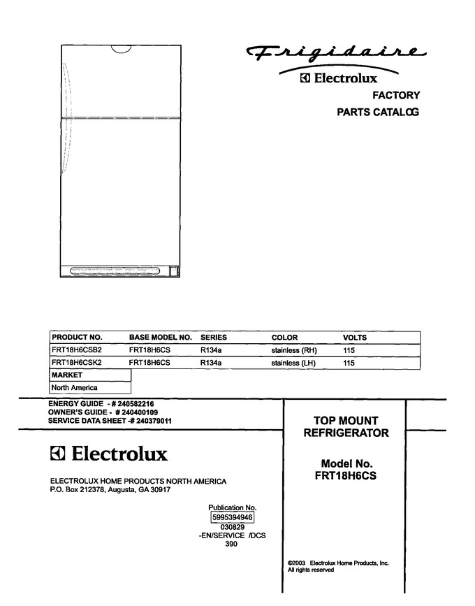 Diagram for FRT18H6CSB2