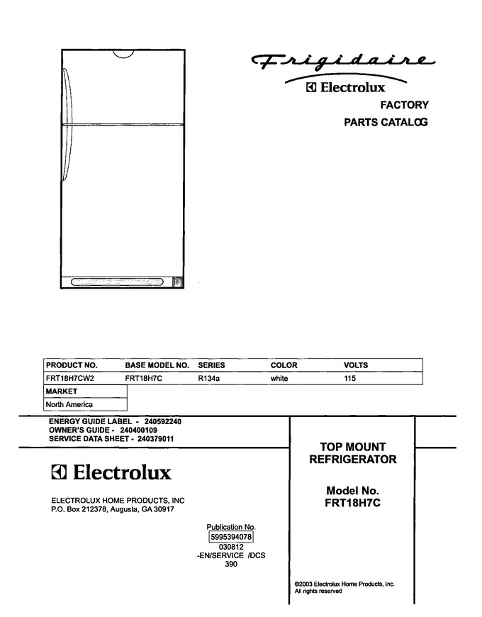 Diagram for FRT18H7CW2