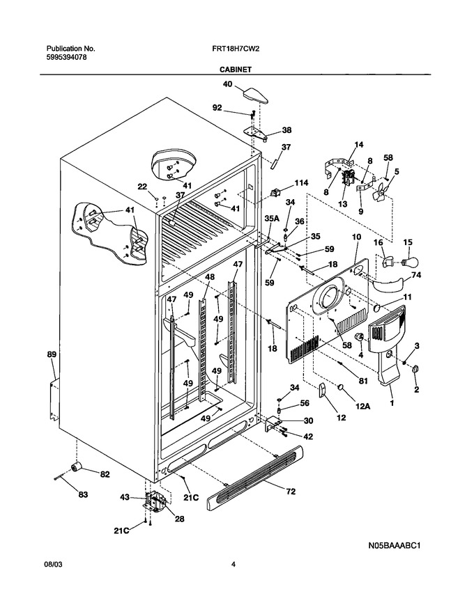 Diagram for FRT18H7CW2