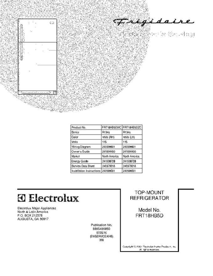 Diagram for FRT18HB5DZC