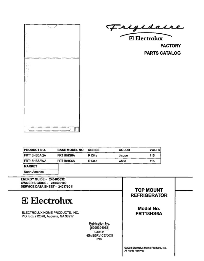 Diagram for FRT18HS6AWA