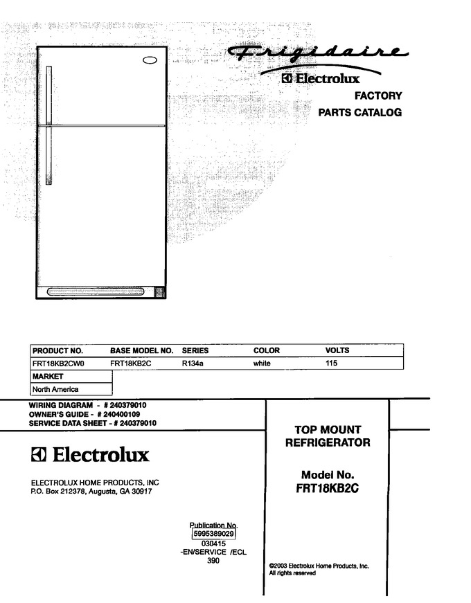 Diagram for FRT18KB2CW0