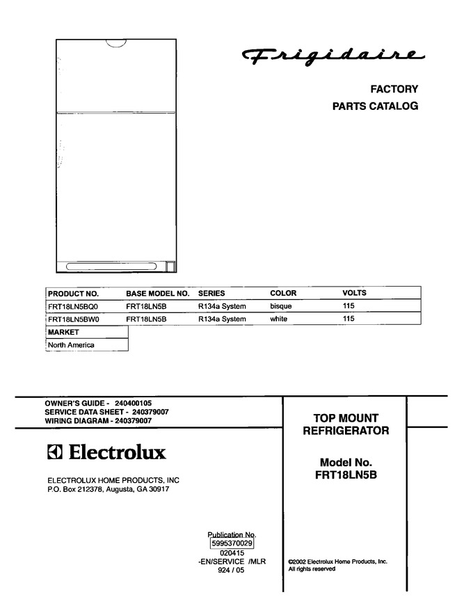 Diagram for FRT18LN5BW0