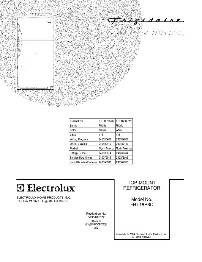 Diagram for FRT18P6CW2