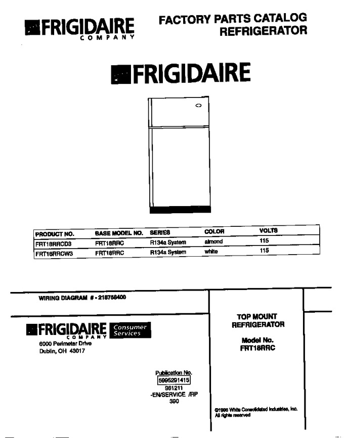 Diagram for FRT18RRCD3