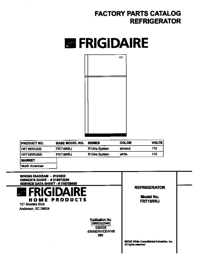 Diagram for FRT18RRJW0