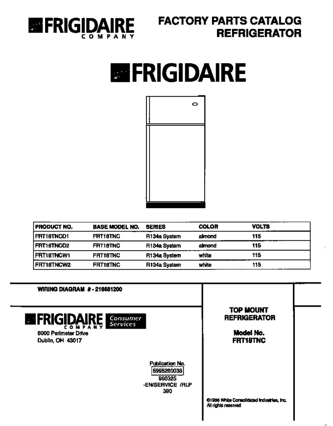 Diagram for FRT18TNCW2