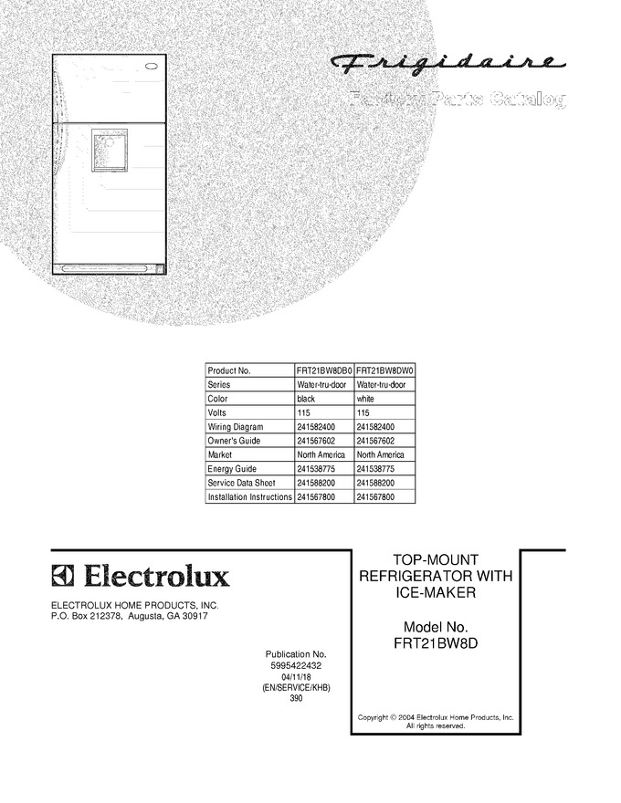 Diagram for FRT21BW8DW0