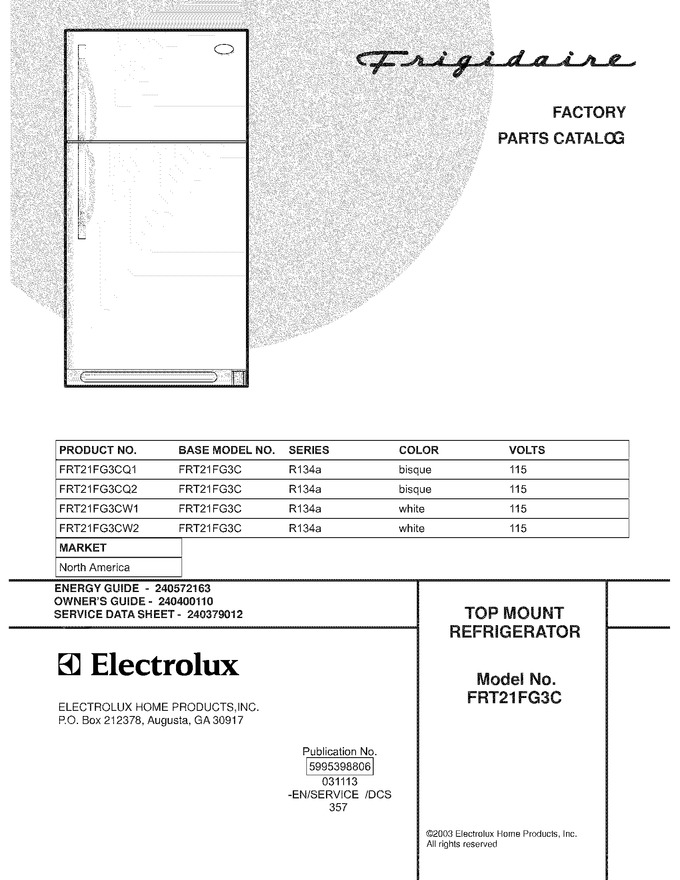 Diagram for FRT21FG3CW2