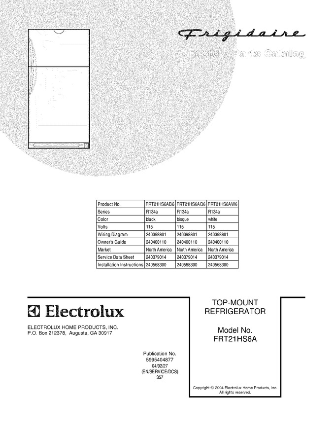 Diagram for FRT21HS6AW6