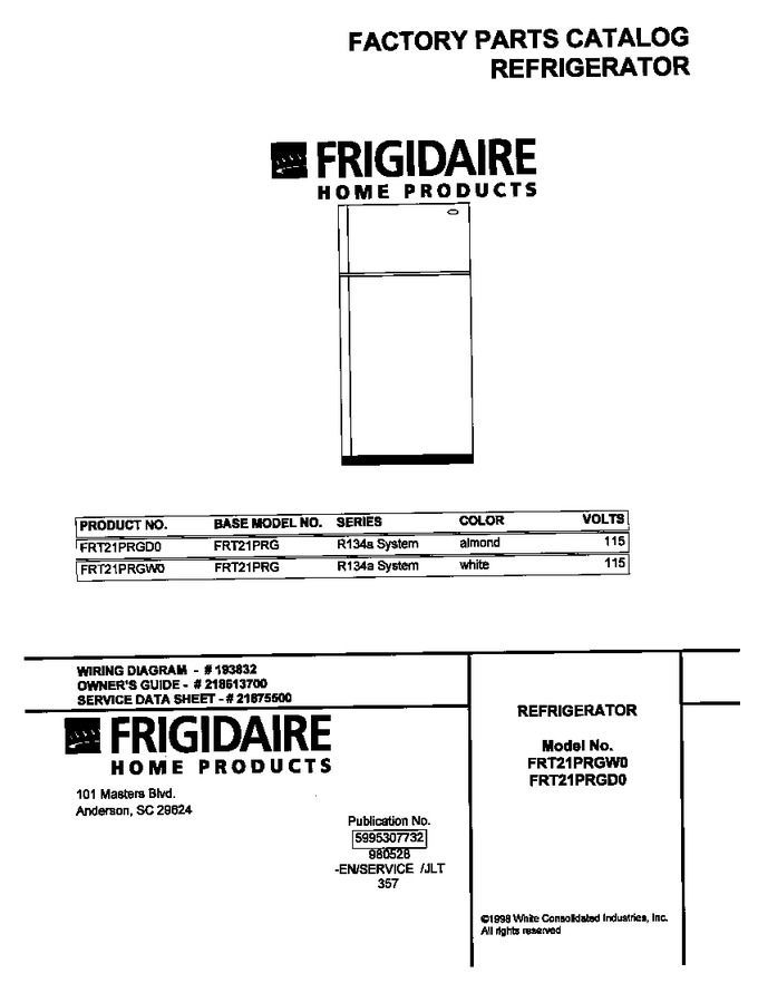 Diagram for FRT21PRGW0
