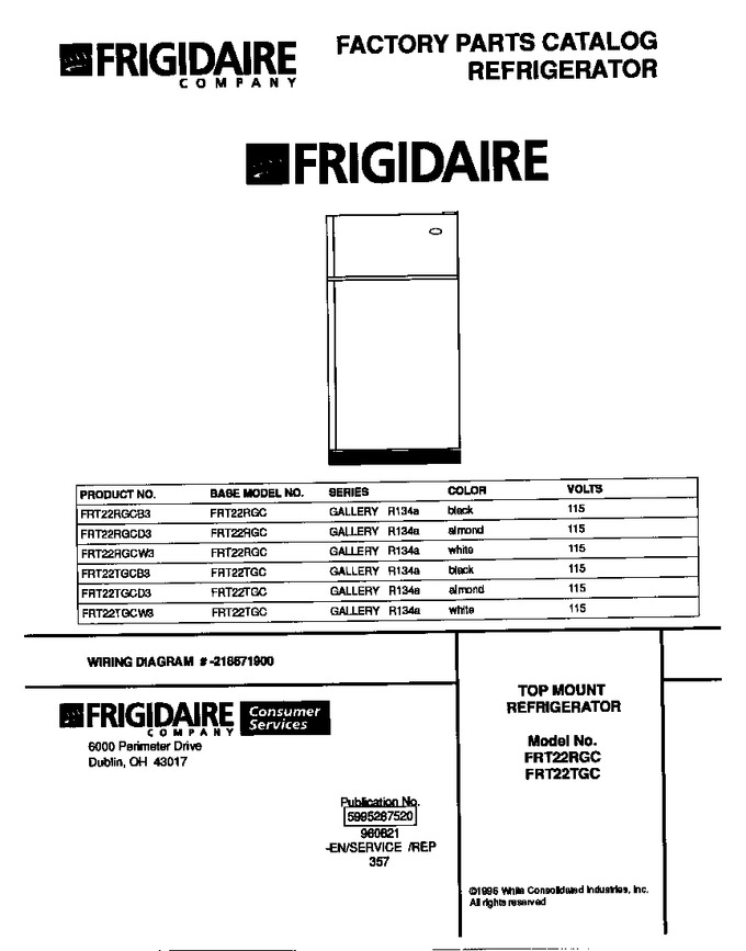 Diagram for FRT22TGCW3