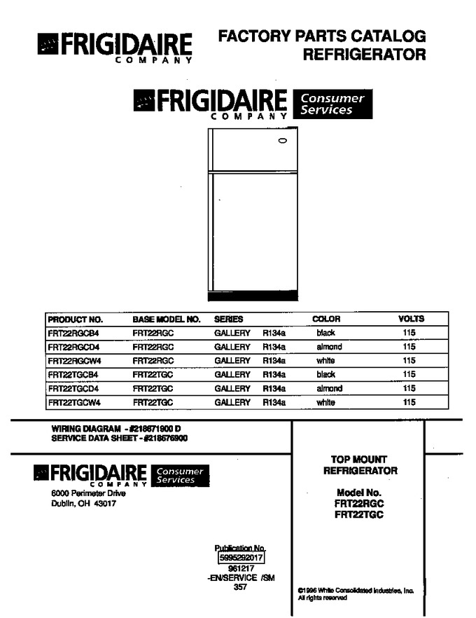 Diagram for FRT22TGCW4