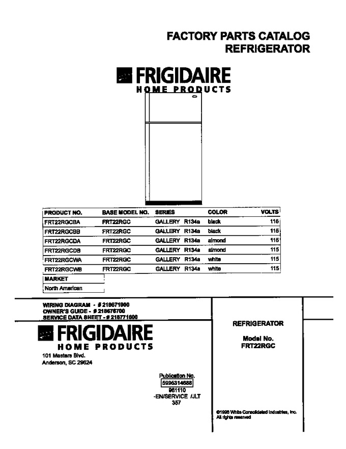 Diagram for FRT22RGCWA
