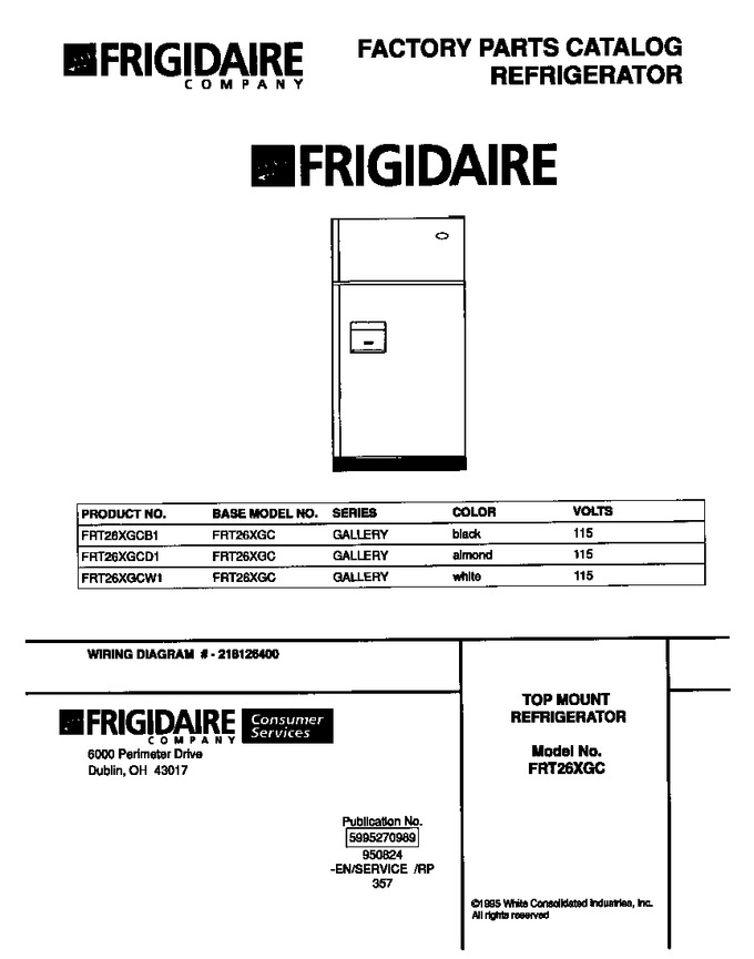 Diagram for FRT26XGCW1