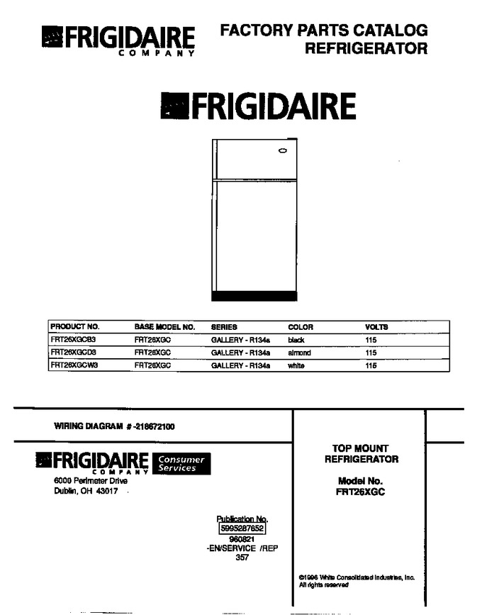Diagram for FRT26XGCD3