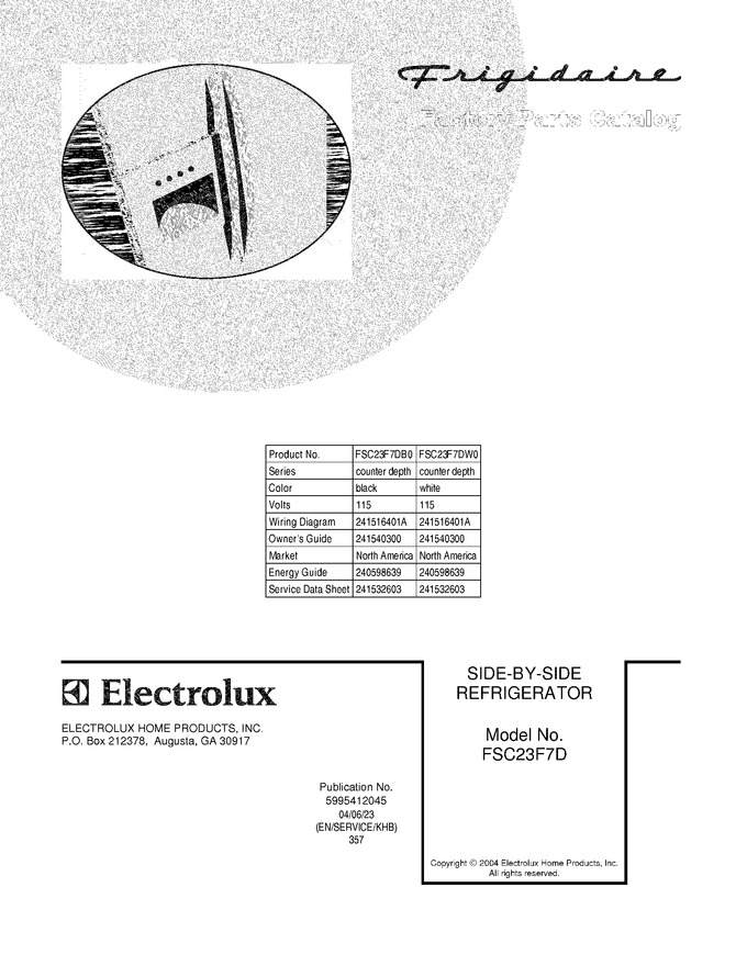 Diagram for FSC23F7DW0