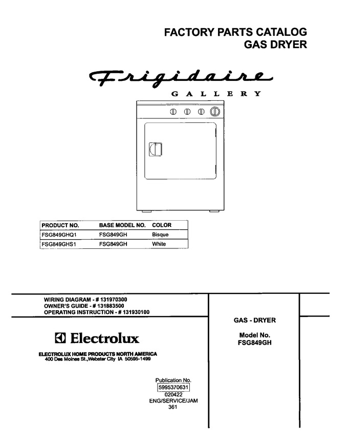 Diagram for FSG849GHQ1