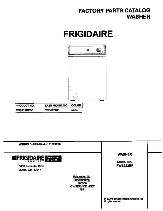 Diagram for FWS223RFS0