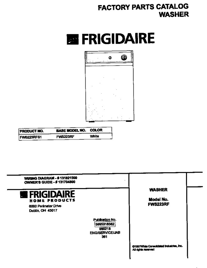 Diagram for FWS223RFS1