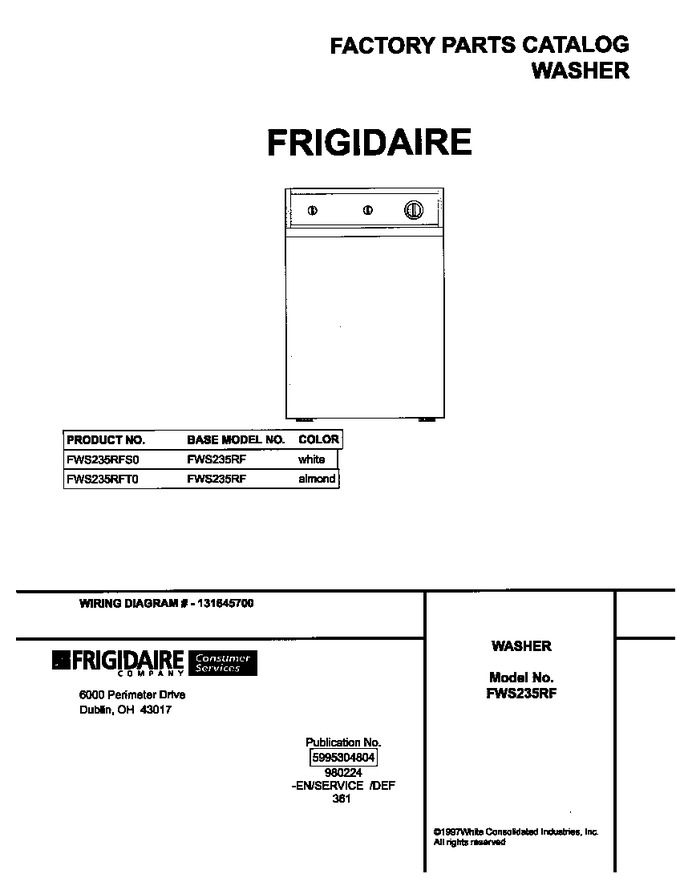 Diagram for FWS235RFT0
