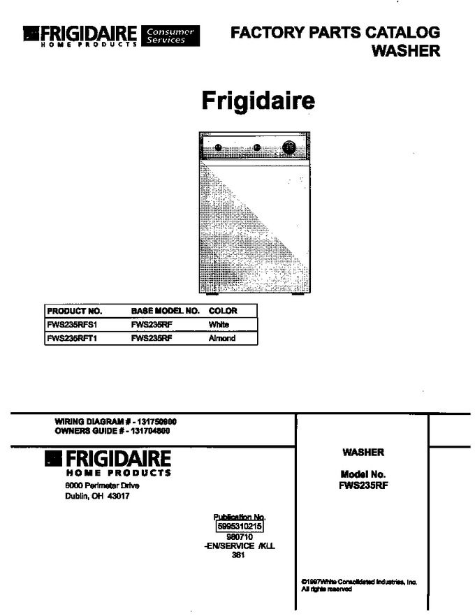 Diagram for FWS235RFS1