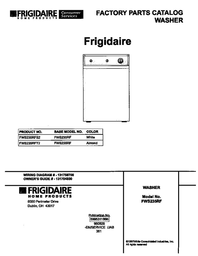 Diagram for FWS235RFS2