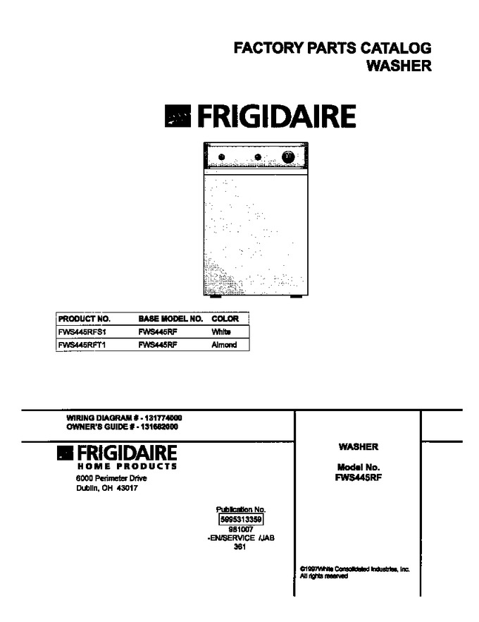 Diagram for FWS445RFS1
