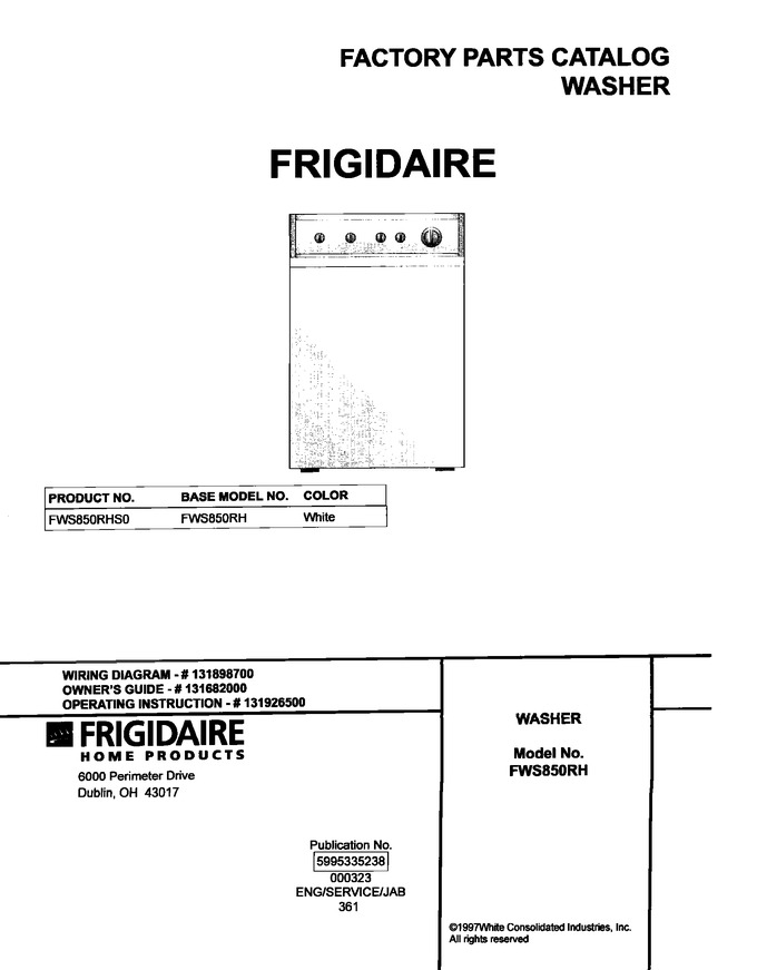 Diagram for FWS850RHS0