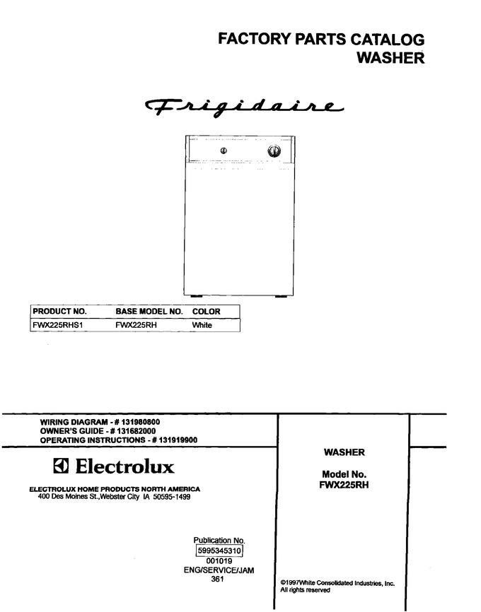 Diagram for FWX225RHS1