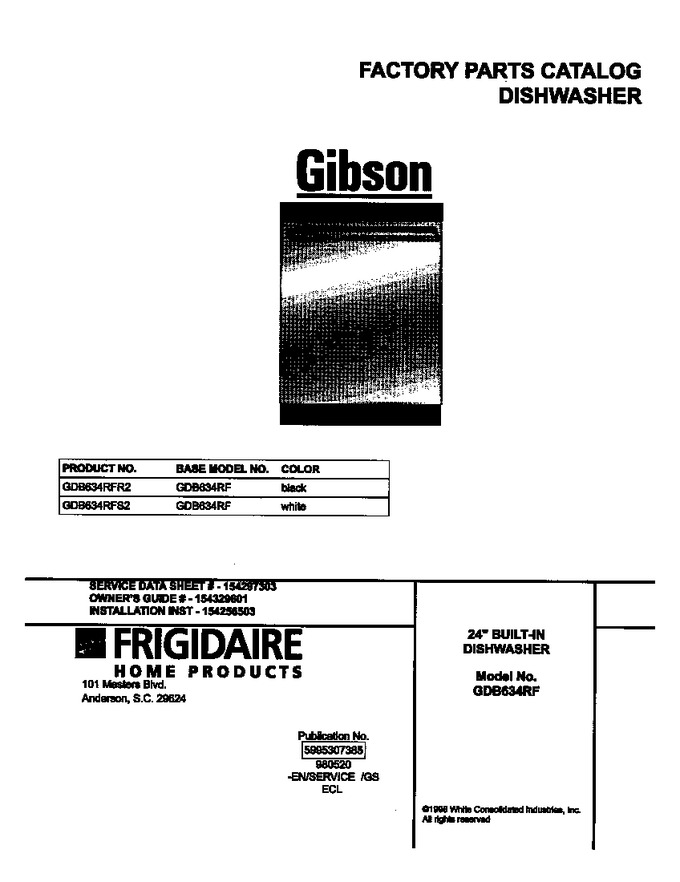 Diagram for GDB634RFS2
