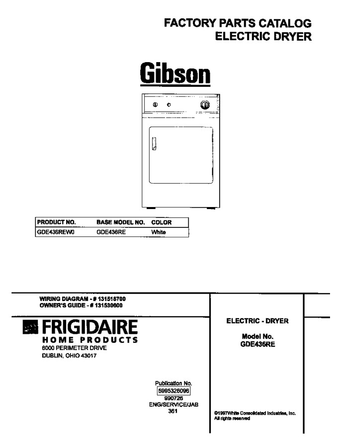 Diagram for GDE436REW0