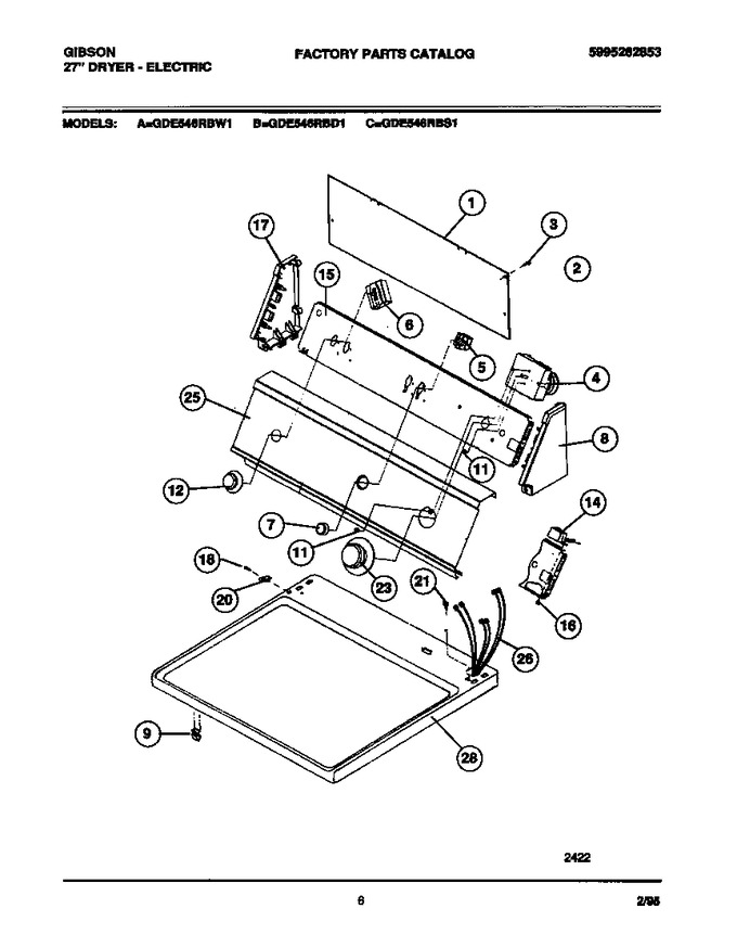 Diagram for GDE546RBW1