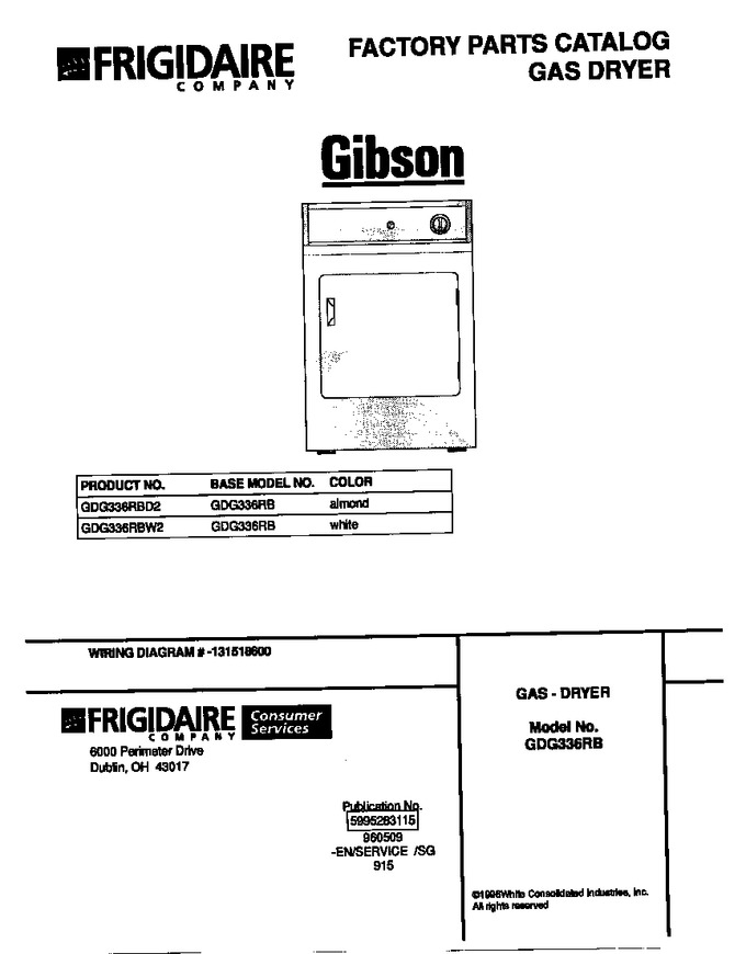 Diagram for GDG336RBW2