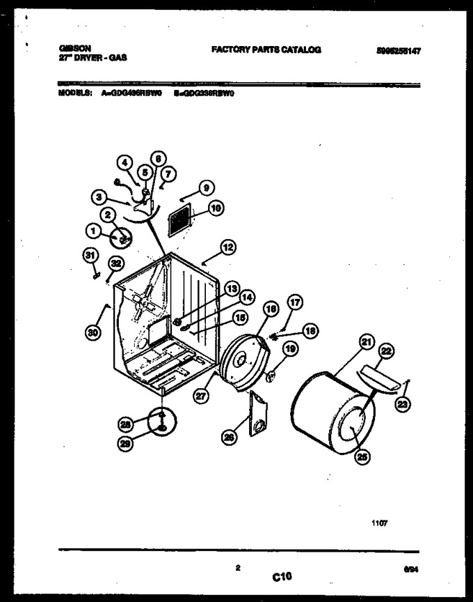 Diagram for GDG336RBW0