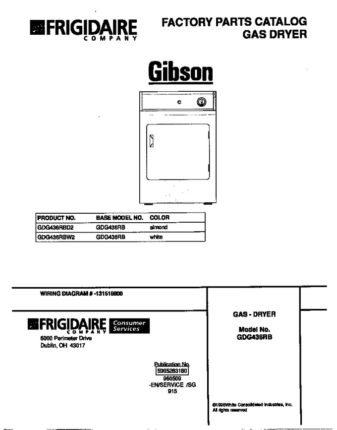 Diagram for GDG436RBW2