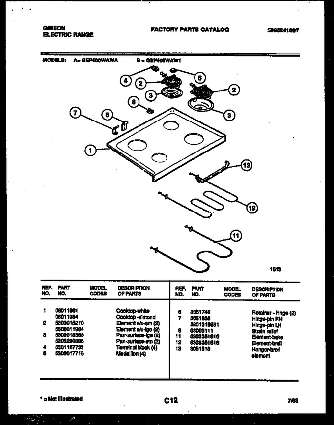Diagram for GEF400WAW1
