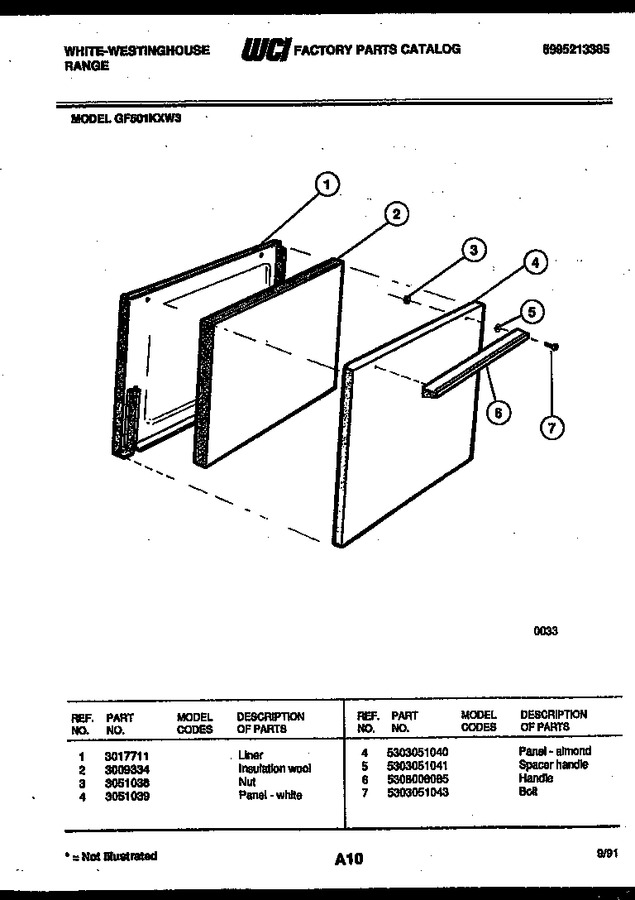 Diagram for GF501KXW3