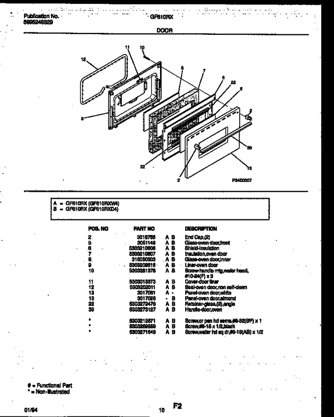Diagram for GF610RXW4
