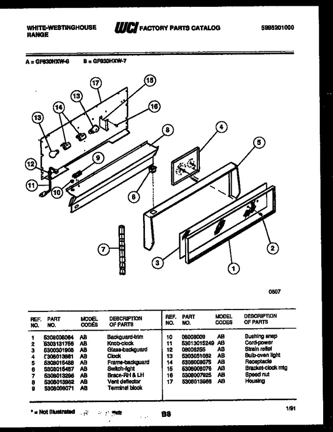 Diagram for GF830HXW6
