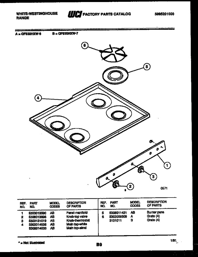 Diagram for GF830HXW6