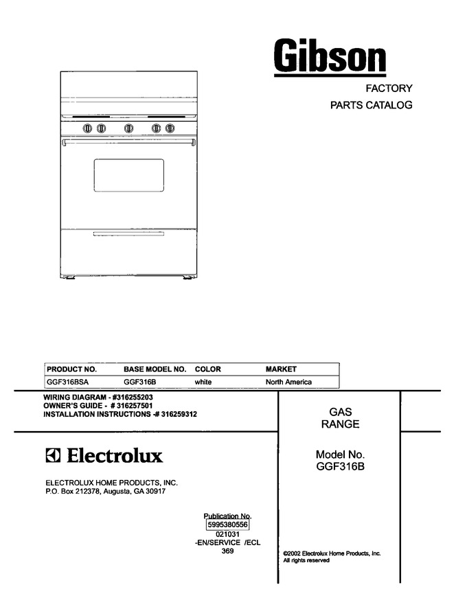 Diagram for GGF316BSA