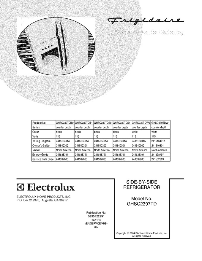 Diagram for GHSC239TDW1
