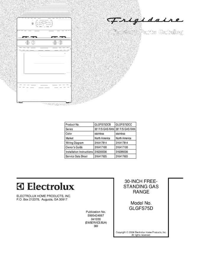 Diagram for GLGFS75DCC