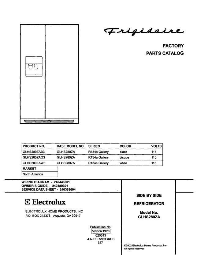 Diagram for GLHS280ZAW3