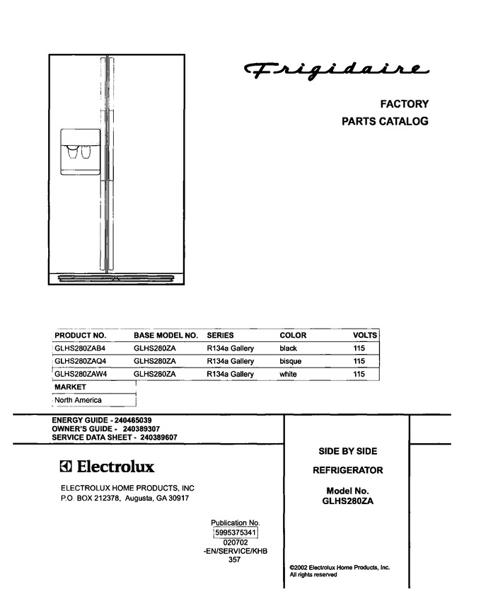 Diagram for GLHS280ZAW4