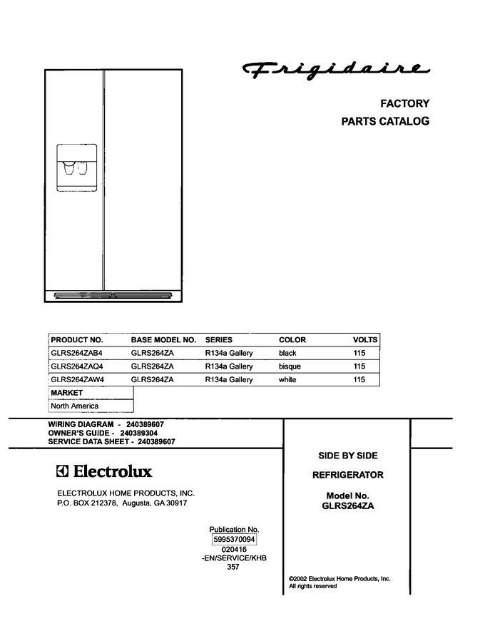 Diagram for GLRS264ZAW4
